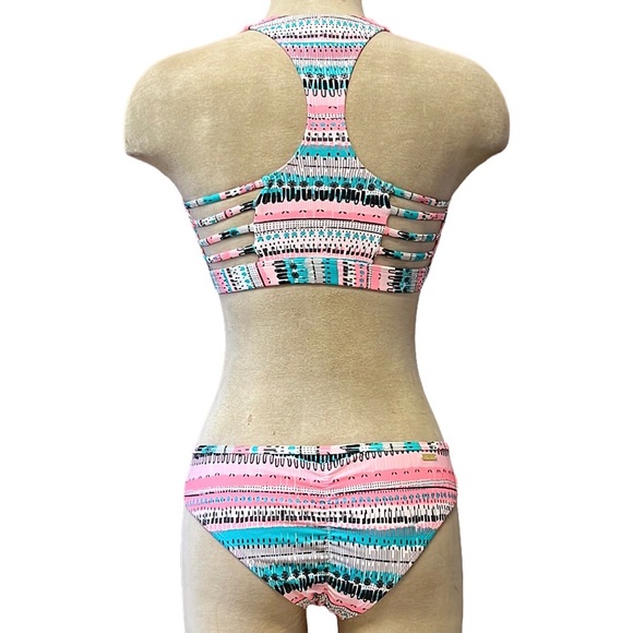 Last chance…Eidon Bikini Swimsuit Pink High Neck Tankini Tank S Small New - Picture 2 of 4